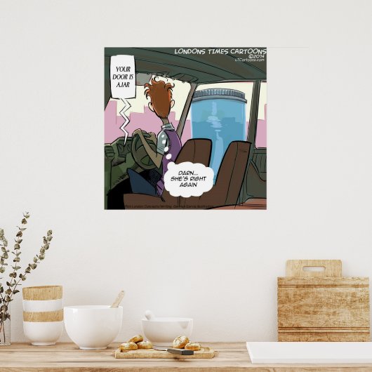Je autodeur is een Poster van de pot. (Keuken)