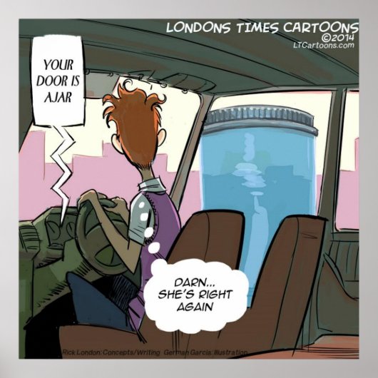 Je autodeur is een Poster van de pot. (Voorkant)