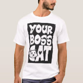 Je baas kat in het wit t-shirt (Voorkant)