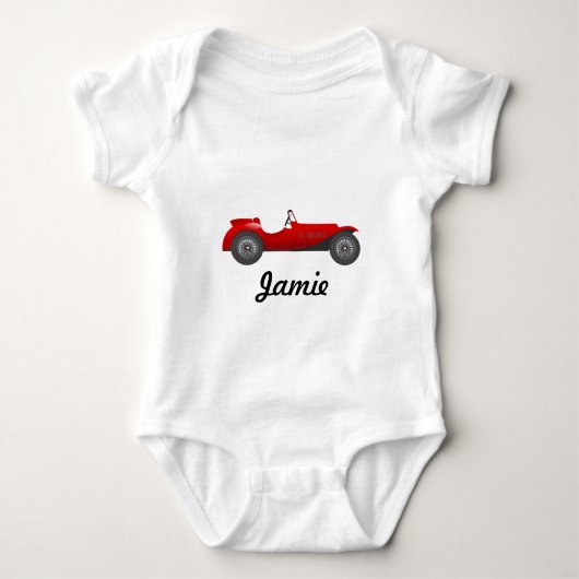 Je baby's naam Classic Car Baby Boy Romper (Voorkant)