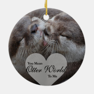 Je bedoelt een otterwereld voor mij, otters houden keramisch ornament