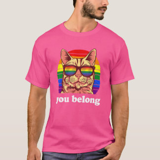 Je behoort tot LGBTQ Pride Maand Purride Cat Rainb T-shirt