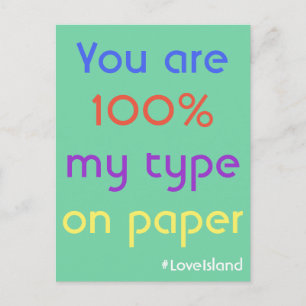 Je bent 100% mijn type op papieren Briefkaart Love