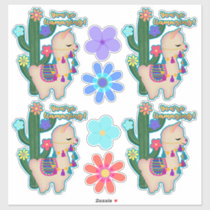 Je bent aan het lachen!   Schattige lammeren en bl Sticker