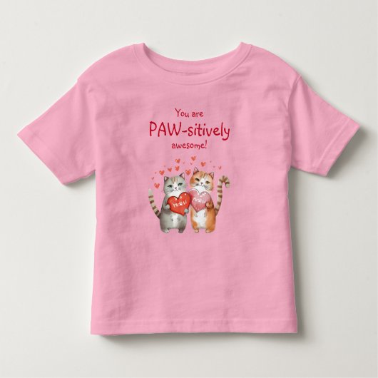 Je bent absoluut fantastisch rood en roze kat kinder shirts (Voorkant)