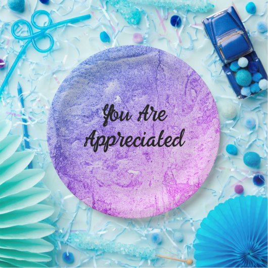 Je bent Abstract Roze Blauw dankbaar Papieren Bordje (Feest)