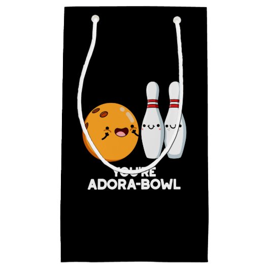 Je bent Adora-Bowl Funny Bowling Pun Dark BG Klein Cadeauzakje (Voorkant)