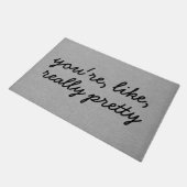 Je bent als echt  rustig chic burlap linen deurmat (Schuin)