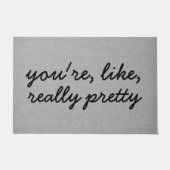 Je bent als echt  rustig chic burlap linen deurmat (Voorkant)