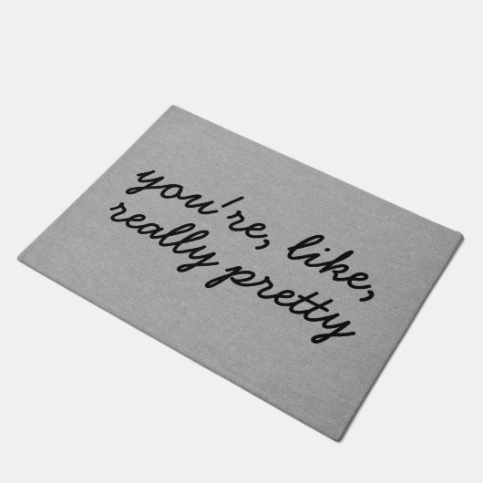 Je bent als echt  rustig chic burlap linen deurmat (Schuin)