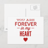 Je bent altijd in mijn hart briefkaart (Voorkant / Achterkant)