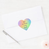 "Je bent altijd in mijn hart" regenbooggradiënt Hart Sticker (Envelop)