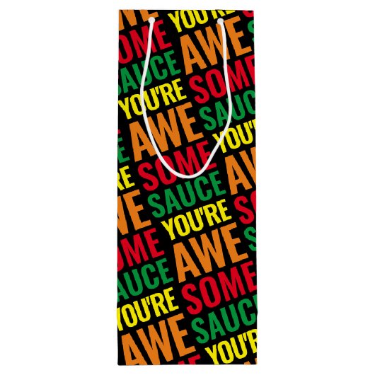 Je bent Awesomesaus! Wereld Compliment Day Wijn Cadeautas (Achterkant)