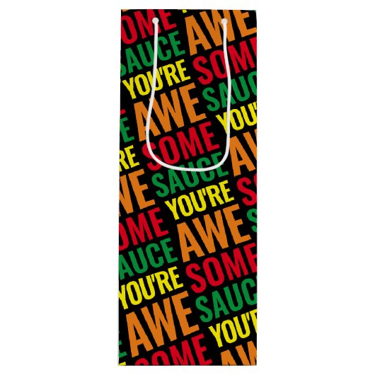 Je bent Awesomesaus! Wereld Compliment Day Wijn Cadeautas (Voorkant)