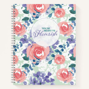 Je bent bedoeld om Quote Floral Pattern te bloeien Notitieboek