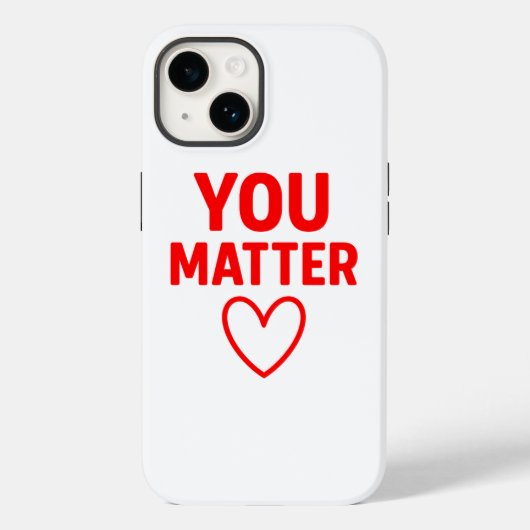 'Je Bent Belangrijk' Rode Hart Positiviteit Case-Mate iPhone Case (Achterkant)