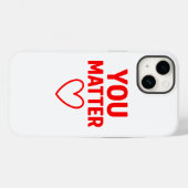 'Je Bent Belangrijk' Rode Hart Positiviteit Case-Mate iPhone Case (Achterkant (horizontaal))