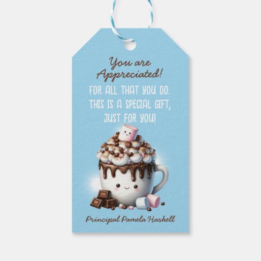 Je bent beroofd Schattigee Hot Cocoa Clip Art Cadeaulabel (Achterkant)