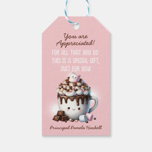 Je bent beroofd Schattigee Hot Cocoa Clip Art Cadeaulabel (Achterkant)