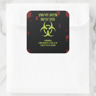Je Bent Besmet – Zombie Virus Behandeling Vierkante Sticker