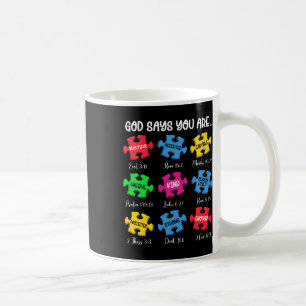 Je bent bewust van autisme Puzzle Bijbelversies Ch Koffiemok