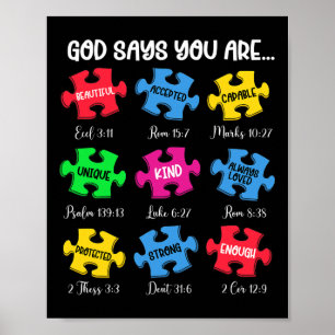 Je bent bewust van autisme Puzzle Bijbelversies Ch Poster