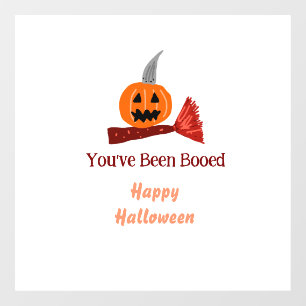 Je bent Booed fijn Halloween pompoen bezem sc Raamsticker