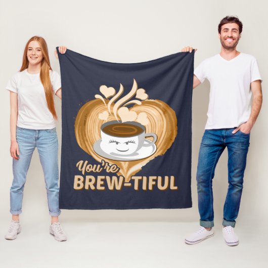Je bent Brewful Funny Coffee Gag Fleece Deken (In situ)