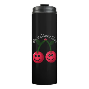 Je bent Cherry Sweet Typography, Cute Cherry Pun Thermosbeker