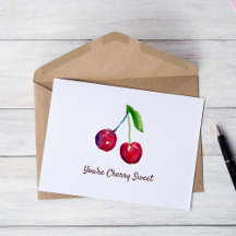 Je bent Cherry Sweet Waterverf Fruit Rood en Wit