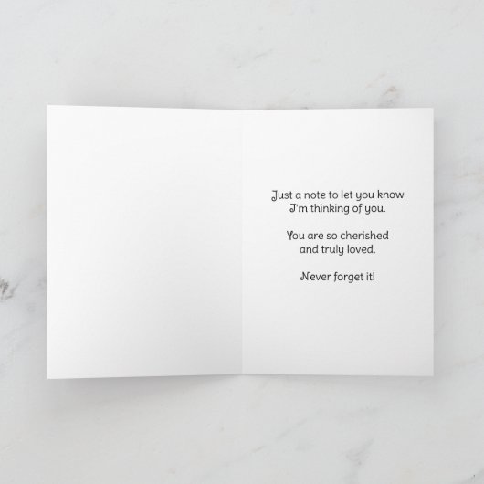 Je bent Cheryed en houdt van bloemen. Bedankkaart (Binnen)