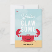 Je bent Claw-some Crab Beach Classroom Valentijn Kaart (Voorkant)