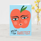 JE BENT DE APPEL Fruit Appel Cute  Kaart (Gele Bloem)