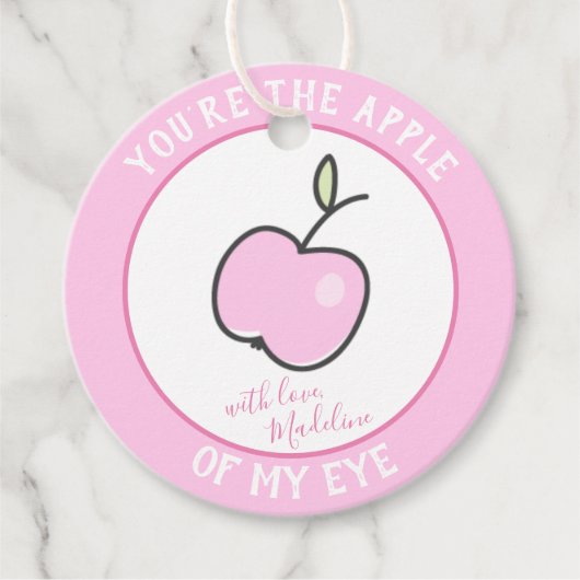 Je bent de appel van mijn oog - met liefde - Roze Bedankjes Labels (Voorkant)