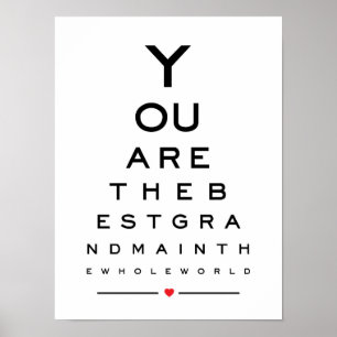 Je bent de beste grootmoeder in de wereldooggrafie poster