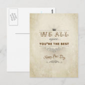 Je bent de beste, Happy Boss Dag Briefkaart (Voorkant / Achterkant)