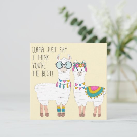 Je Bent De Beste Lama Kerstkaart (Staand voorkant)