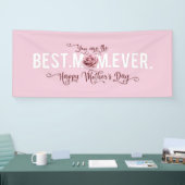 Je bent de beste mama ooit Moederdag roze Rose Spandoek (Beurs)
