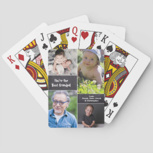 Je bent de beste opa Meerdere foto's kleinkinderen Pokerkaarten