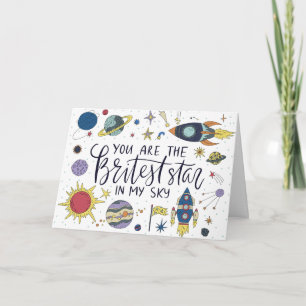 Je bent de Britste ster in mijn Sky Space Galaxy Feestdagen Kaart
