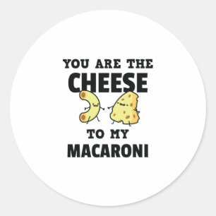 Je bent de kaas van mijn Macaroni-kaarsticker Ronde Sticker