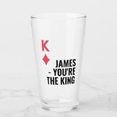 Je bent de koning Gepersonaliseerde Poker Beer Glas (Voorkant)