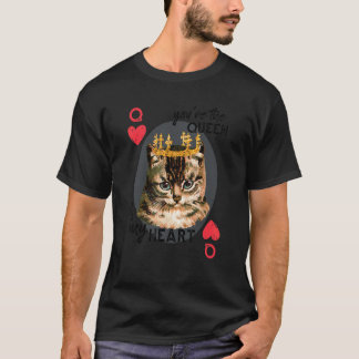 Je bent de koningin van mijn hart rode hartkat moe t-shirt