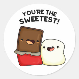Je bent de liefste grappige snackwoordspeling ronde sticker