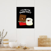 Je bent de liefste grappigste snack Pun Dark BG Poster (Keuken)