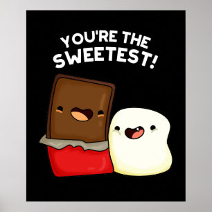 Je bent de liefste grappigste snack Pun Dark BG Poster