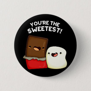 Je bent de liefste grappigste snack Pun Dark BG Ronde Button 5,7 Cm