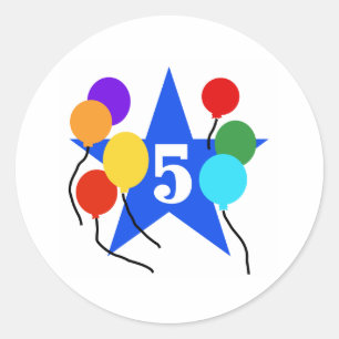 Je bent de Star 5th Birthday Ronde Sticker