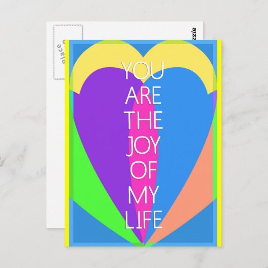 je bent de vreugde van mijn leven briefkaart (Voorkant / Achterkant)