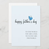 Je bent de wereld blauwe vaderdag kaart (Voorkant / Achterkant)